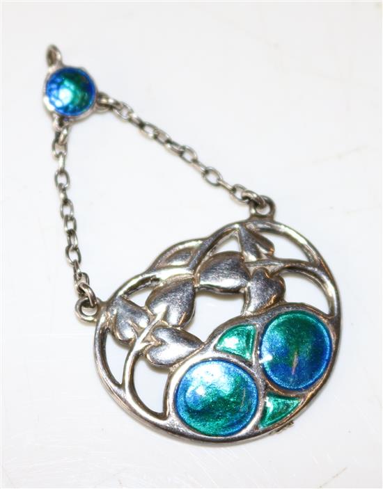 Charles Horner silver and enamel pendant